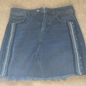 free people denim mini skirt